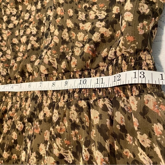 Esprit Urban Casual Floral Flare Midi Dress V-neck Boho Sheer Sleeves Lined 6 - Picture 14 of 16